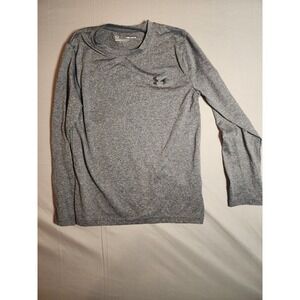 Under Armour Gray Long Sleeve Fitted Youth Medium Boys Athletic Shirt